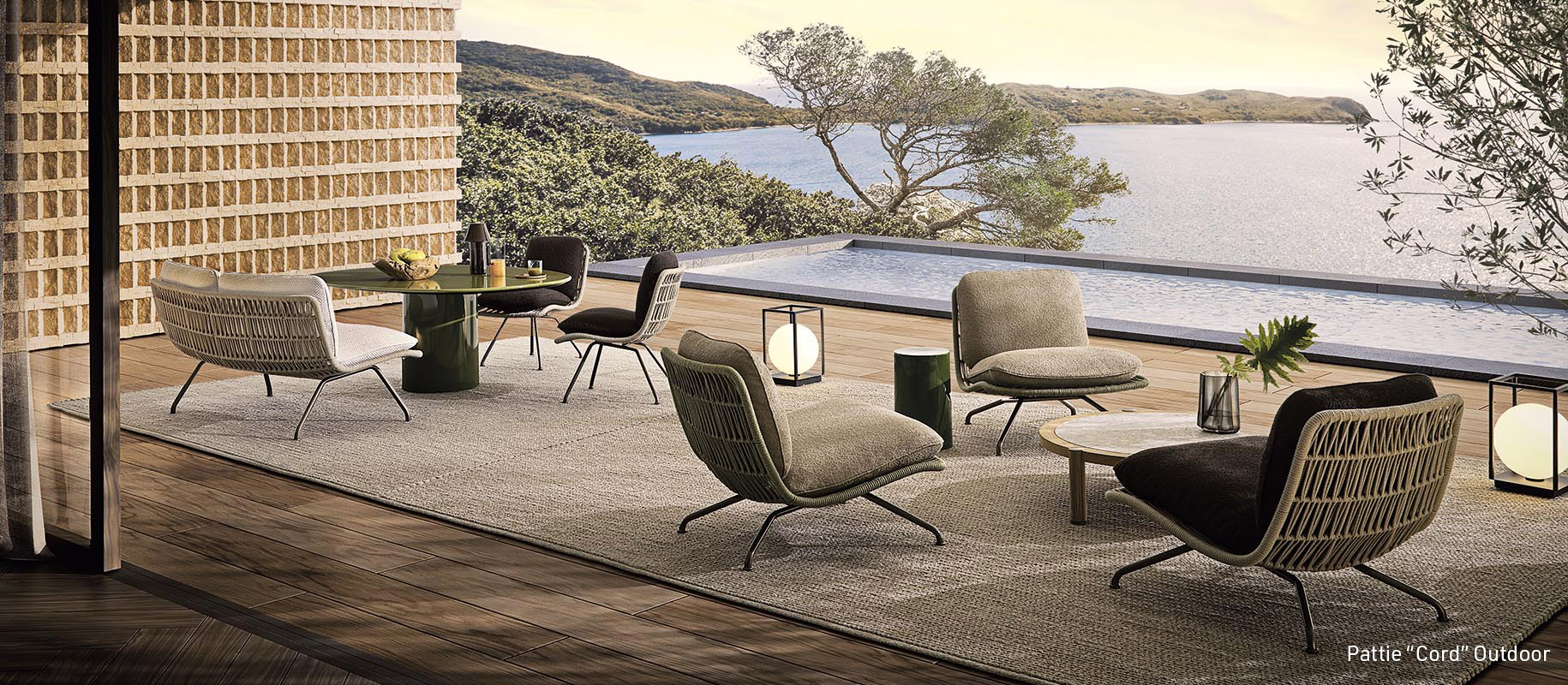 <p>Cleverly playing with shapes, materials and textures, Giampiero Tagliaferri designed for the 2024 Collection the <strong>Supermoon</strong> modular seating system, the <strong>Pattie</strong> armchair – whose concept also inspired the <strong>Pattie Cord Outdoor</strong> family of seats – the <strong>Jason</strong> storage units, the <strong>Ethan</strong> and <strong>Diagramma</strong> coffee tables – the latter also in a writing desk version – and the <strong>Supermoon Bed</strong>.</p>
